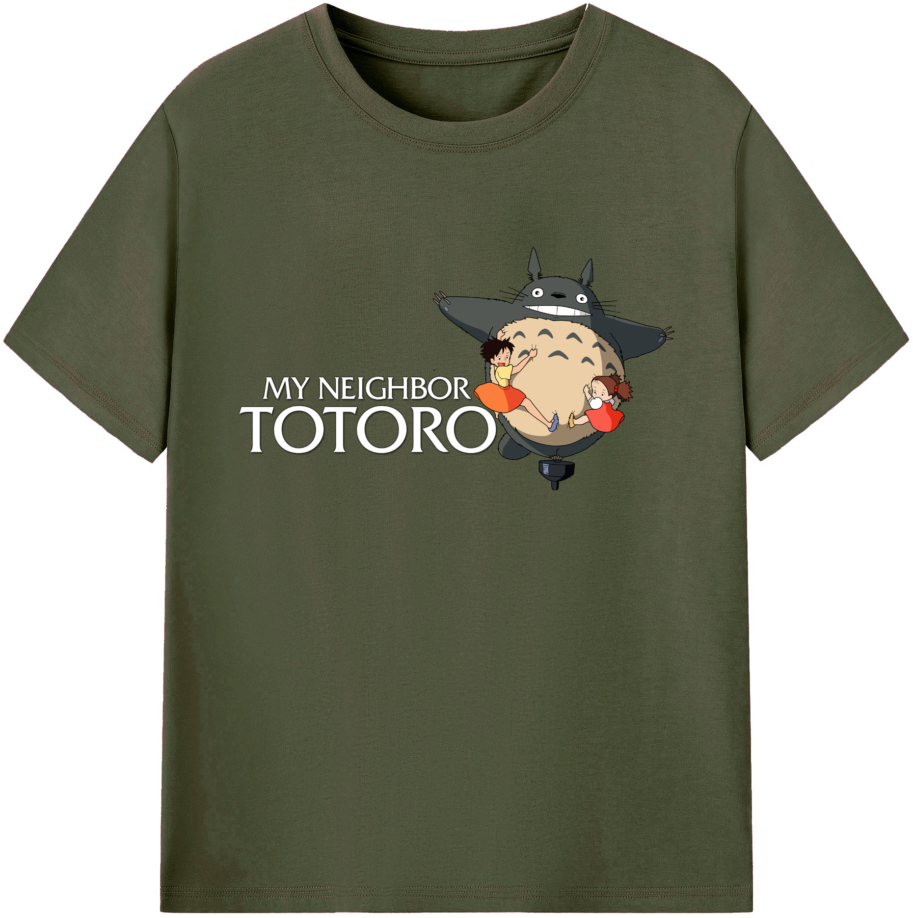 （画像用） となりのトトロ 草壁メイ 草壁サツキ My Neighbor Totoro Satsuki Kusakabe Mei Kusakabe 綿100％ メンズ半袖Tシャツ｜肌触りやわらか＆通気性
